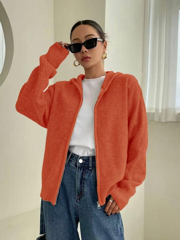 Evina™ Sudadera con capucha de punto cómoda con cremallera