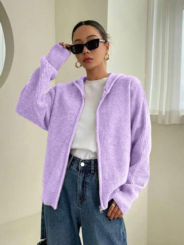 Evina™ Sudadera con capucha de punto cómoda con cremallera