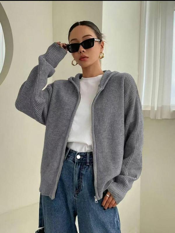 Evina™ Sudadera con capucha de punto cómoda con cremallera