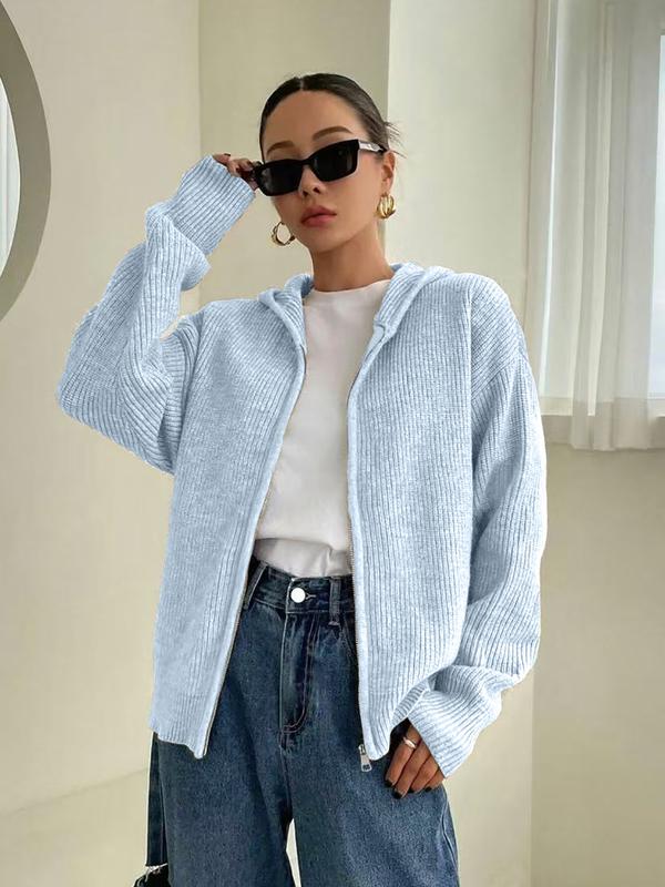 Evina™ Sudadera con capucha de punto cómoda con cremallera