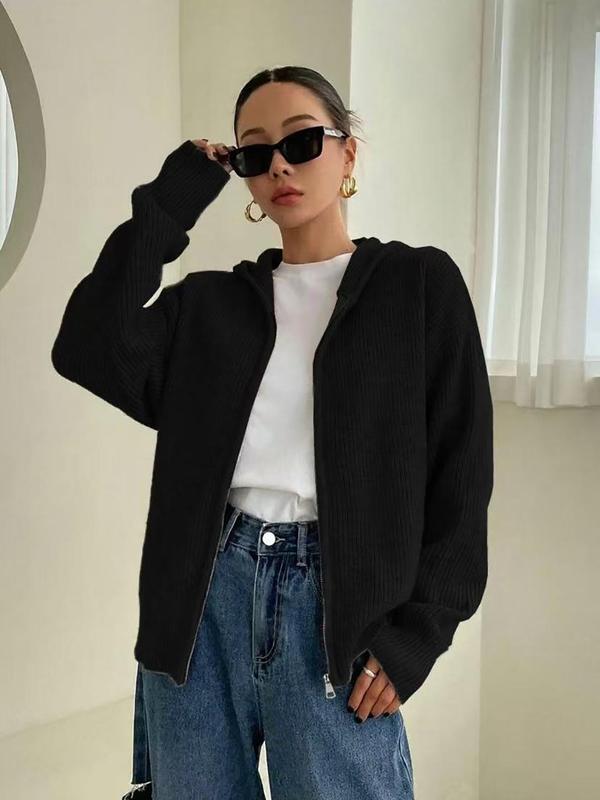 Evina™ Sudadera con capucha de punto cómoda con cremallera