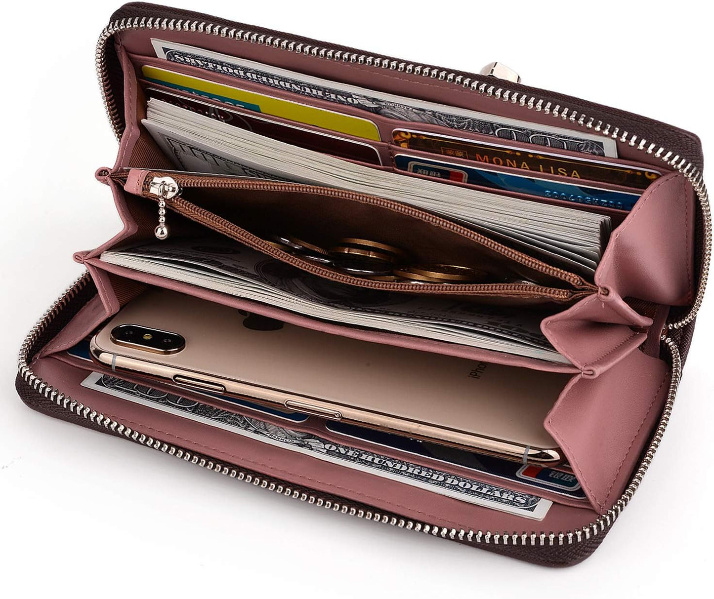 Cartera rosa con lazo
